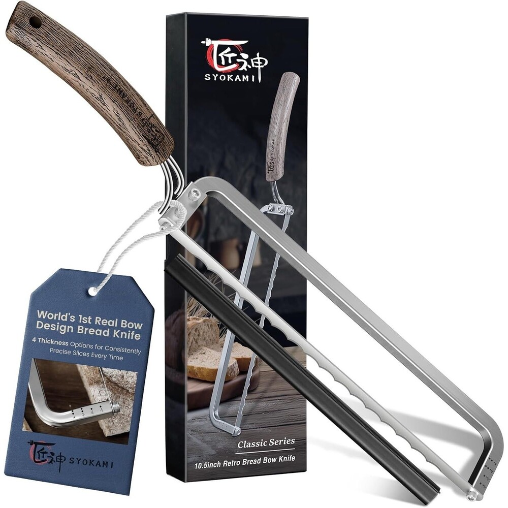 Bread Bow Knife Sharp Cutter Japan Designed Bread Cutter 4" Thick Slices NEW